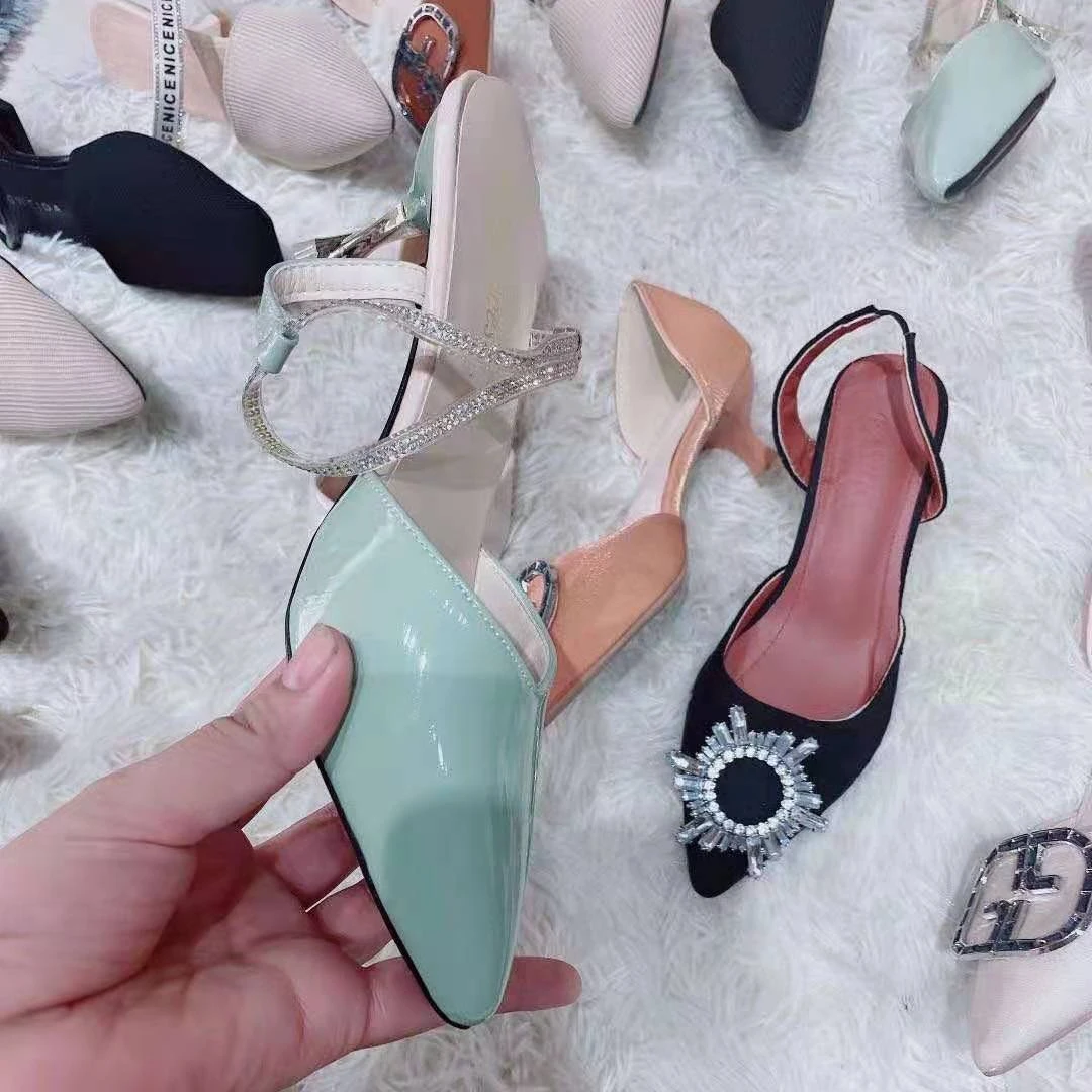 

2022 Female High Heels outdoor Wholesale Women Shoes thin Heel Ladies Shoe mix style new model fashionable shoes stock, Multiple colour