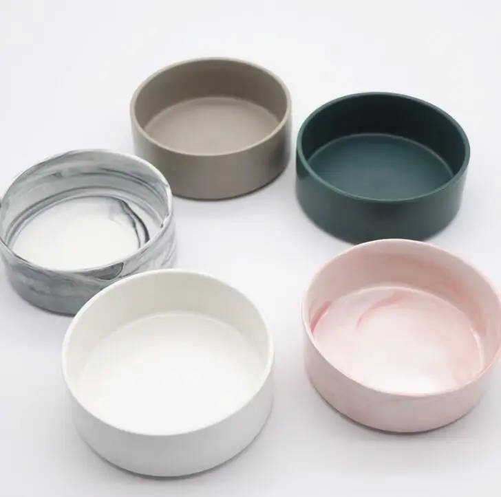 

Stylish Nordic Ceramic Dog Pet Feeder Bowl Dog Cat Food Bowl Water Bowl, As picture