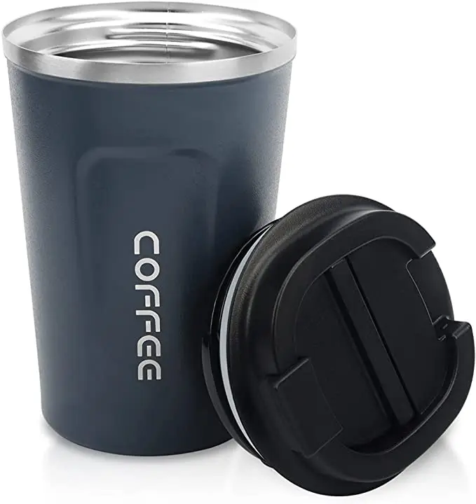 

free sample double wall stainless steel high quality coffee mug with lid, Customized available