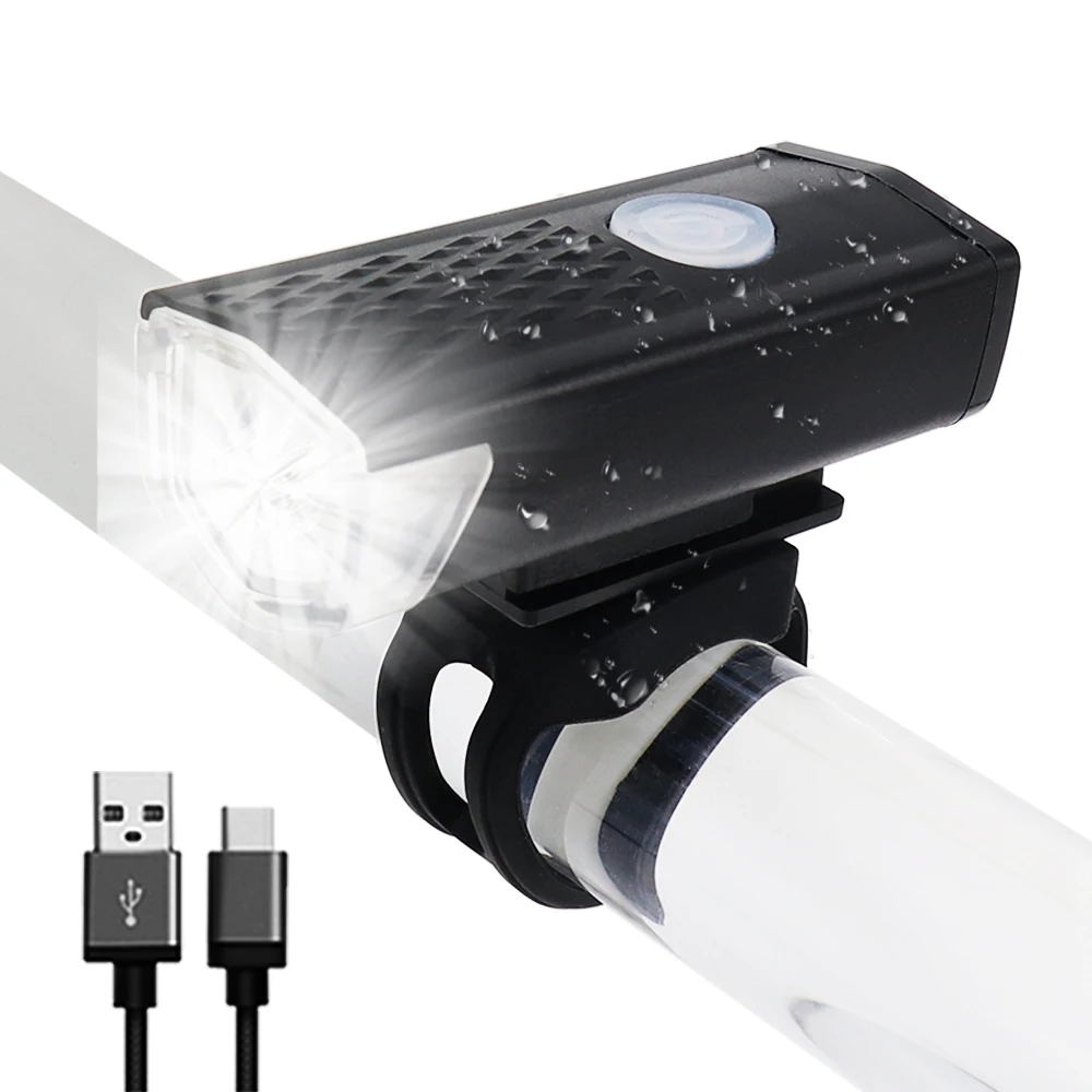 

Bike Bicycle Light USB LED Rechargeable Set Mountain Front Back Headlight Lamp Flashlight Outdoor Cycling Sports, Black