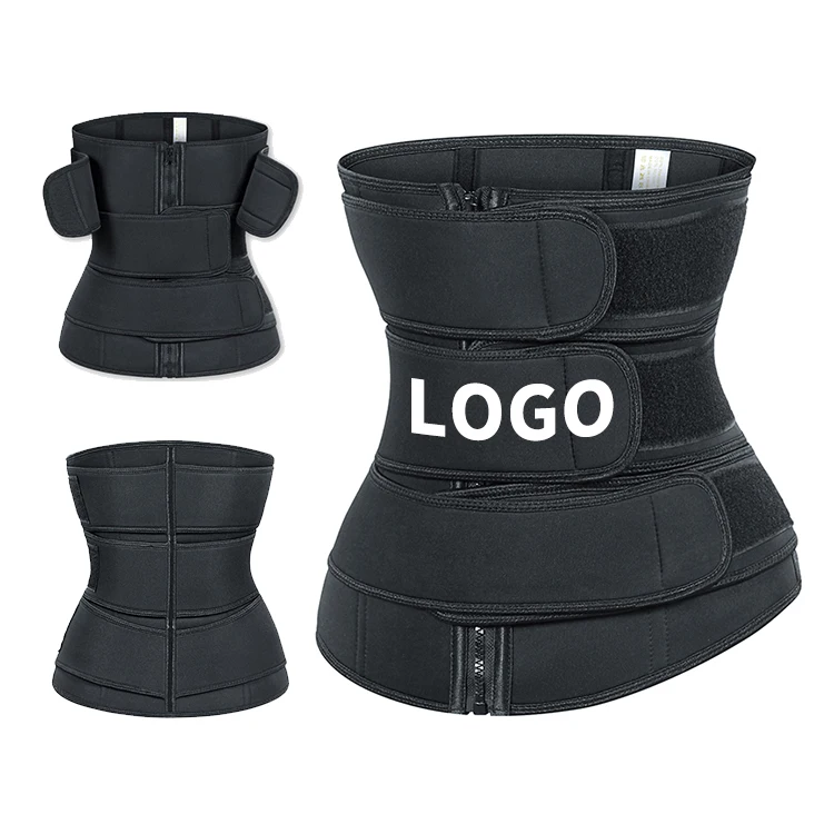 

Wholesale Custom Logo 3 Belts Neoprene Waist Trimmer Shaper Slimming Shapewear With Zipper