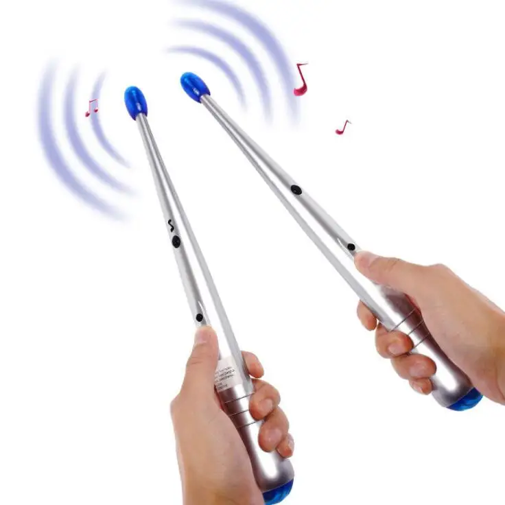 

Drum Sticks Air Drumstick Novel Kids Gift Accessories Children Electric Drum Sticks toys rhythm Electronic Drum Sticks, White+blue