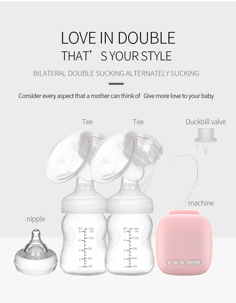 Double Silicone electric breast pump double breast milk pump double breast pump electric