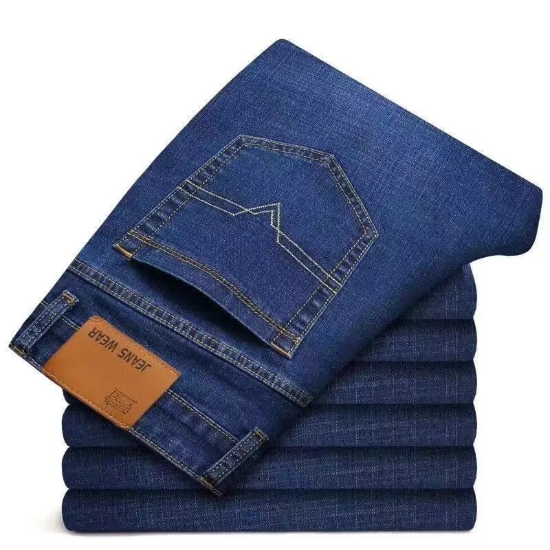 

2021 new Cheap jeans men's straight loose loose summer thin high waist overalls ultra-thin men's jeans