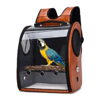 

2020Pet products pu leather capsule pet backpack parrot bag cute carrier bag waterproof bag