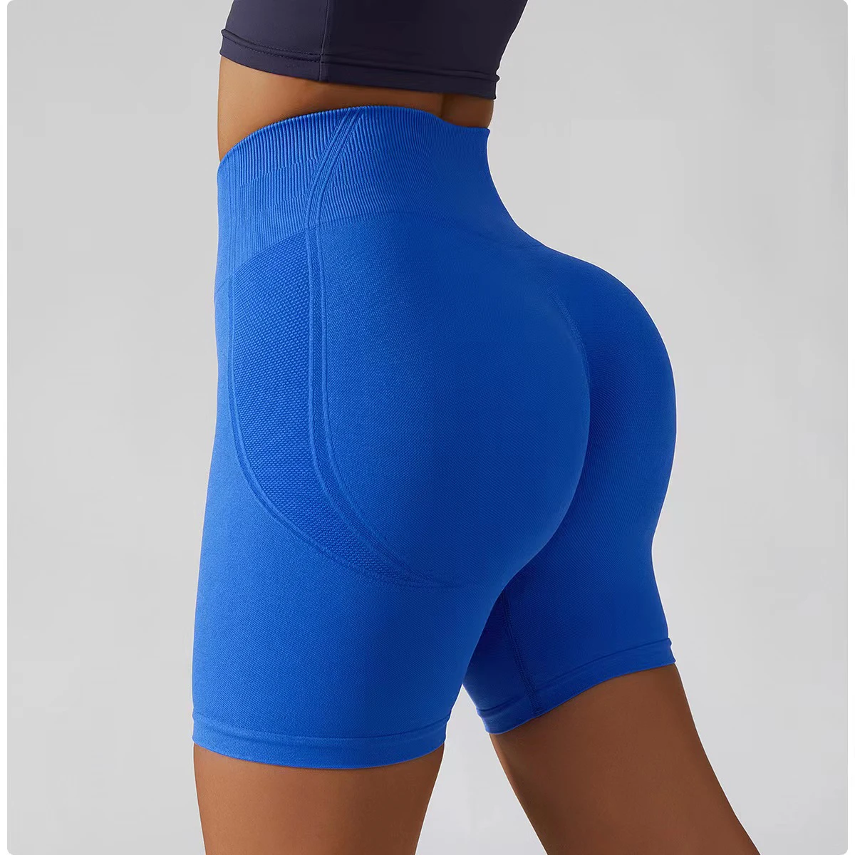 

Custom Logo Women's High Waist Seamless Compression Scrunch Booty Active Shorts