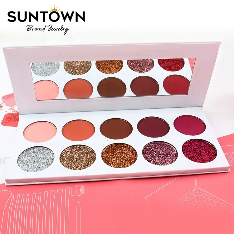 

Wholesale Eyeshadow Pigment Palette Kit De Maquillaje 10 Pans Matte Shimmer Makeup For Girls Maquillaj En Polv Compact Sombras