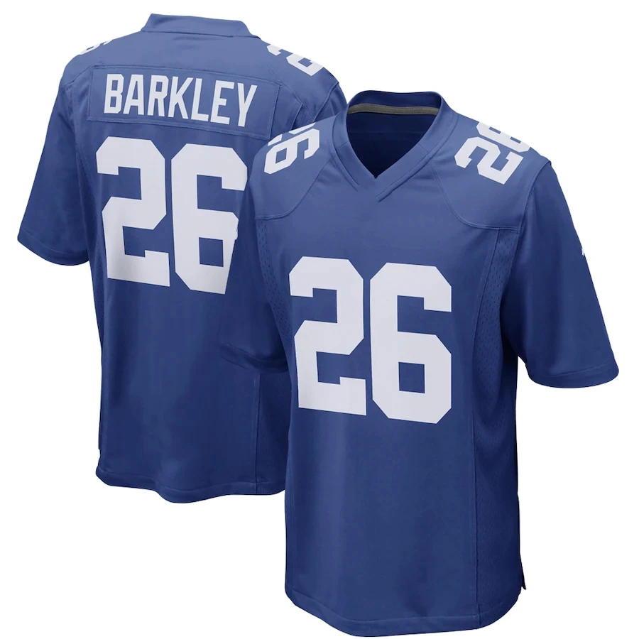 

Custom New York City Team Club Uniform Stitched American Football Jersey Giant Royal Game 26 Barkley 19 Golladay 56 Taylor