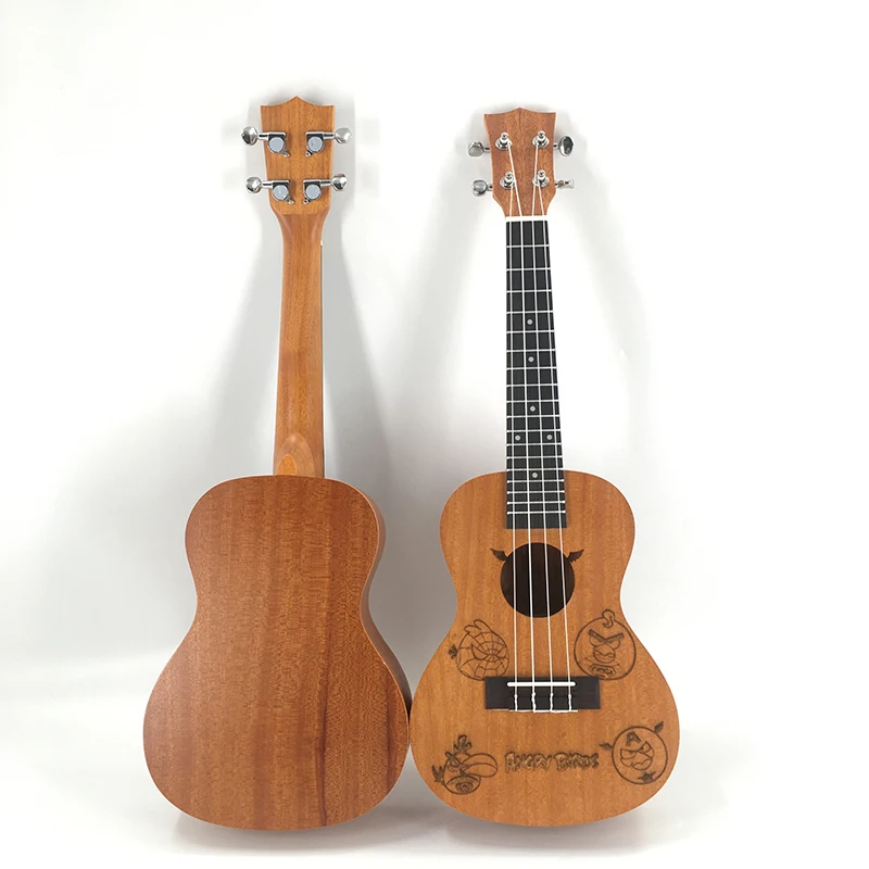 

Cheap Factory Small Guitar All Solid Wood Steel String  Ukulele, Natural color