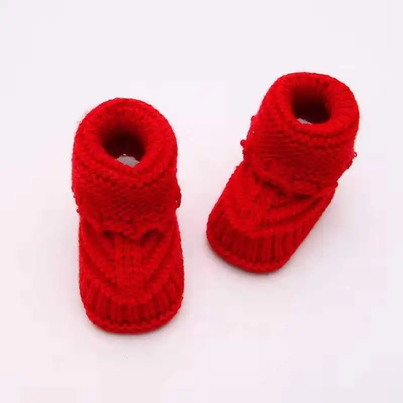 
Hand crochet knit baby shoes 