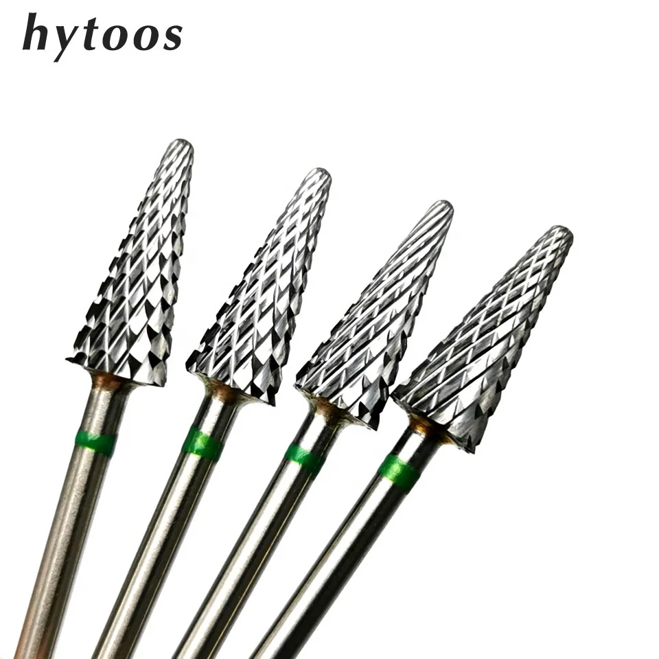 

HYTOOS Cone Carbide Nail Drill Bit 3/32" Milling Cutter For Manicure Rotary Burr Nail Bits Electric Drill Accessories Tool
