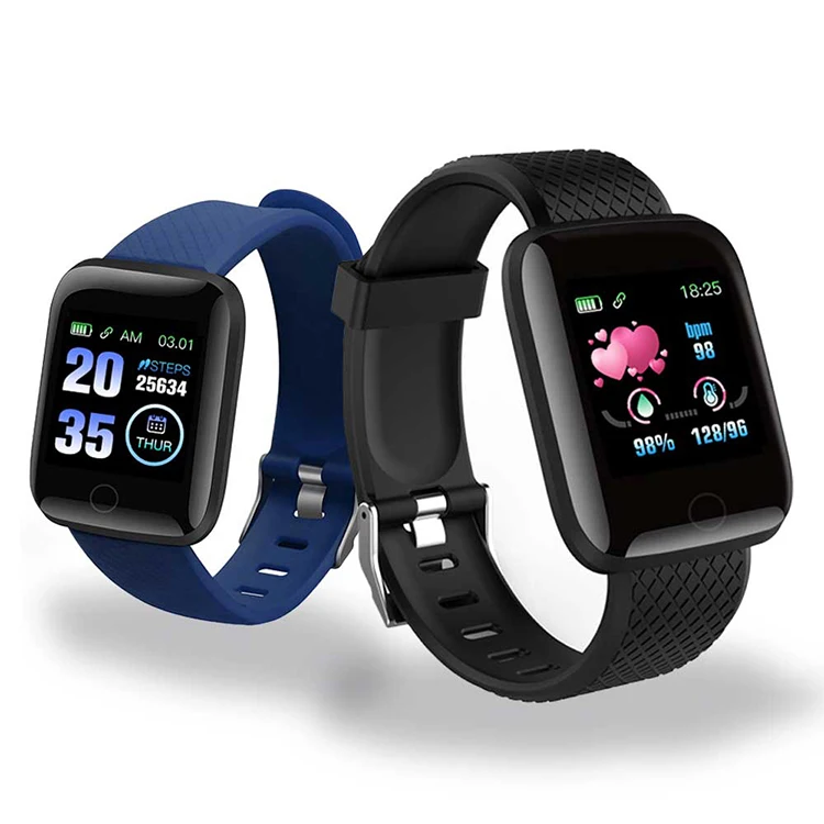 

Leegotech Hot Sale 116 Plus Smart Bracelet Sports Fitness Blood Pressure Monitor Smartwatch, Black red blue green purple