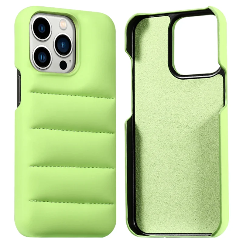 

New Fashion Cotton Jacket Phone Case Fashion Pu Leather Puffer Phone Case for Iphone 13 12 Pro Max Mini Phone Case