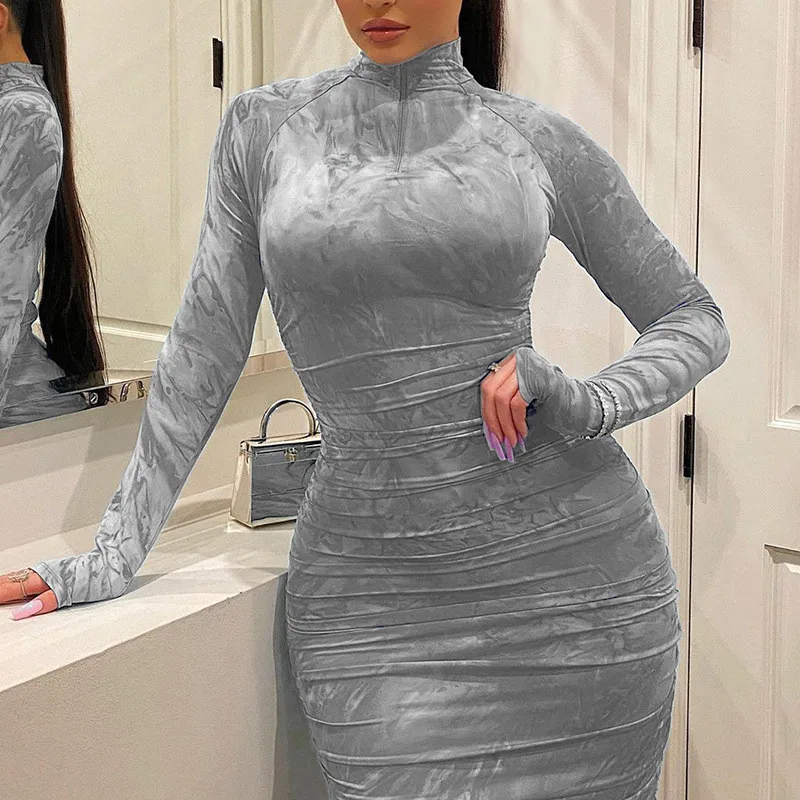 

D3676 Wholesale New Arrival Label Summer Fashion Plus Size Long Sleeve Maxi Dress Women Casual Dresses