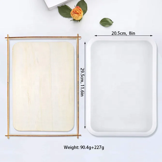 

Wholesale Custom DIY Large Rectangle Round Square Epoxy Resin Casting Jewelry Coaster Rolling Tray Silicone Molds, White