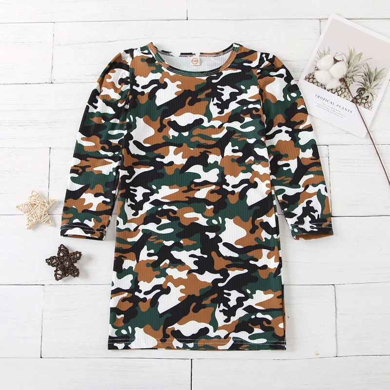 

Wholesale camo print long sleeve style spring children clothes little girls tops, As picture show
