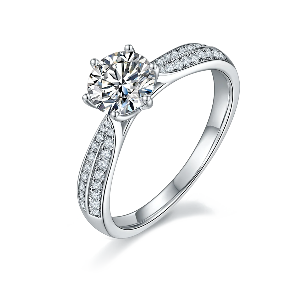

Best Selling Classics Design 1ct White Gold Rings Moonstone Ring Jewelry Women
