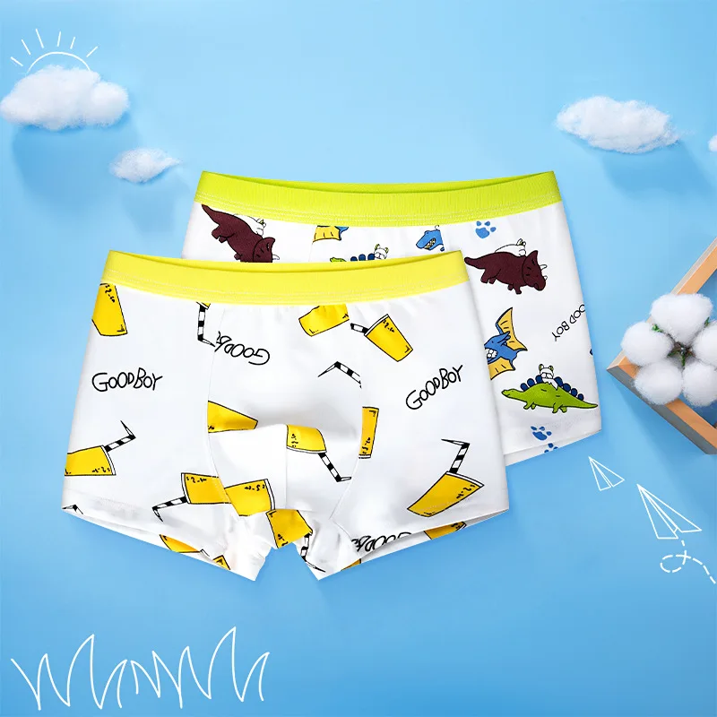 

PEN121 Wholesale custom label 4pcs/pack cartoon underwear brief sets for kids