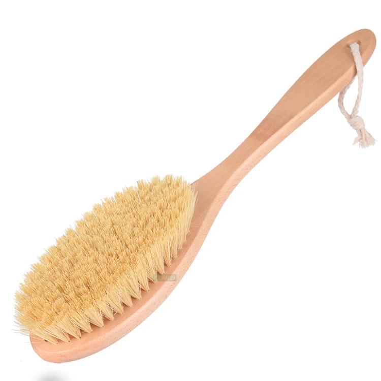 

Beech long handle massage dry brush Cactus bath brush Wooden cleaning brush, Wood color