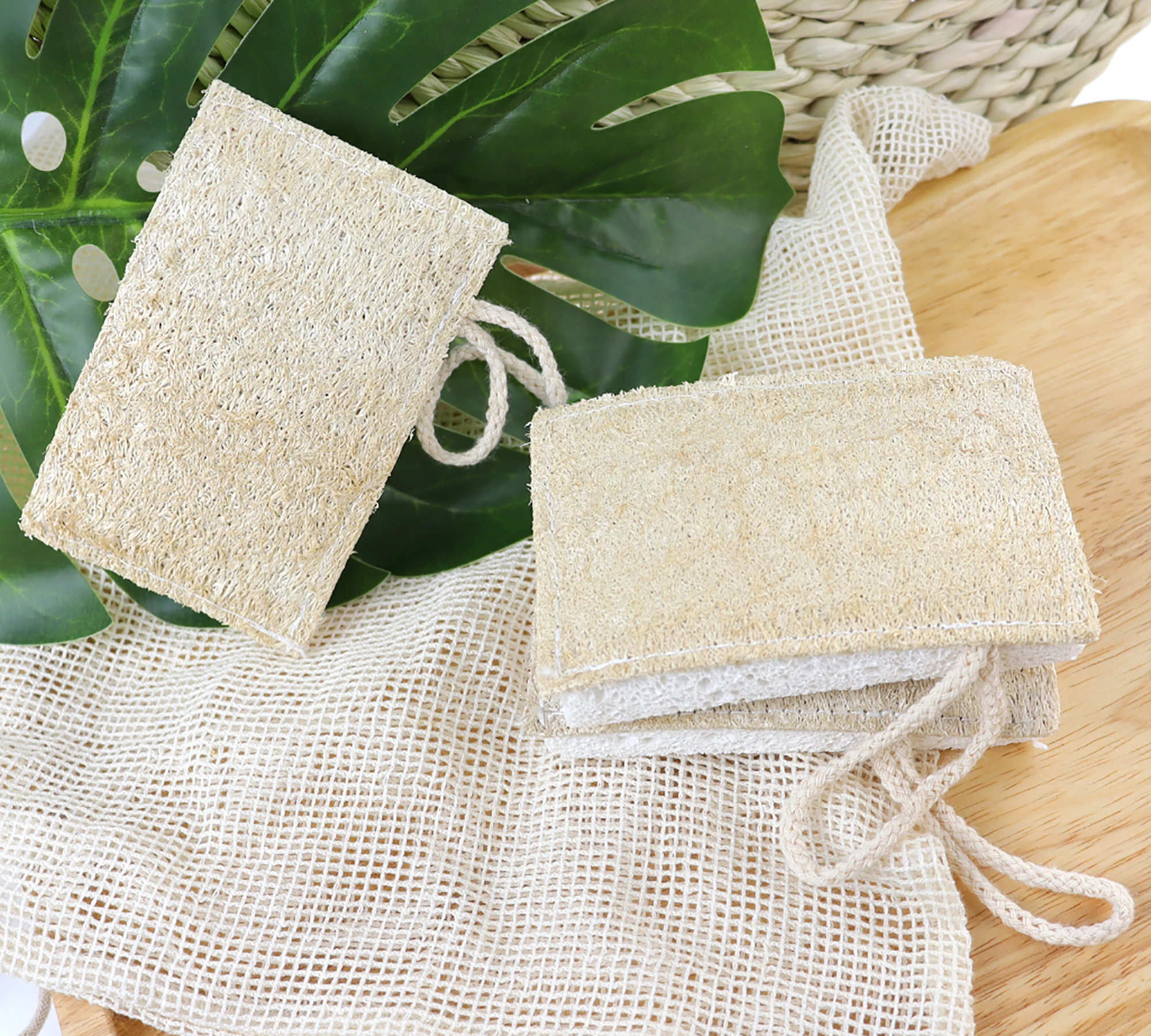 

Eco Natural loofah Pad Cleaning Free Zero Waste Cleaning Cellulose Scrubber Luffa Compostable kitchen Sponge