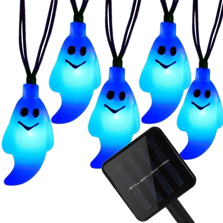 

Led String Lights Customized Design Solar Ghost Colorful Led holiday fairy Light For Christmas Halloween Decoration