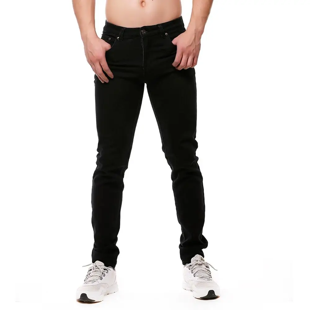 

Classic Design Pure Black No Decoration Straight Slim Casual/ Denim Jeans for Men, Dark blue