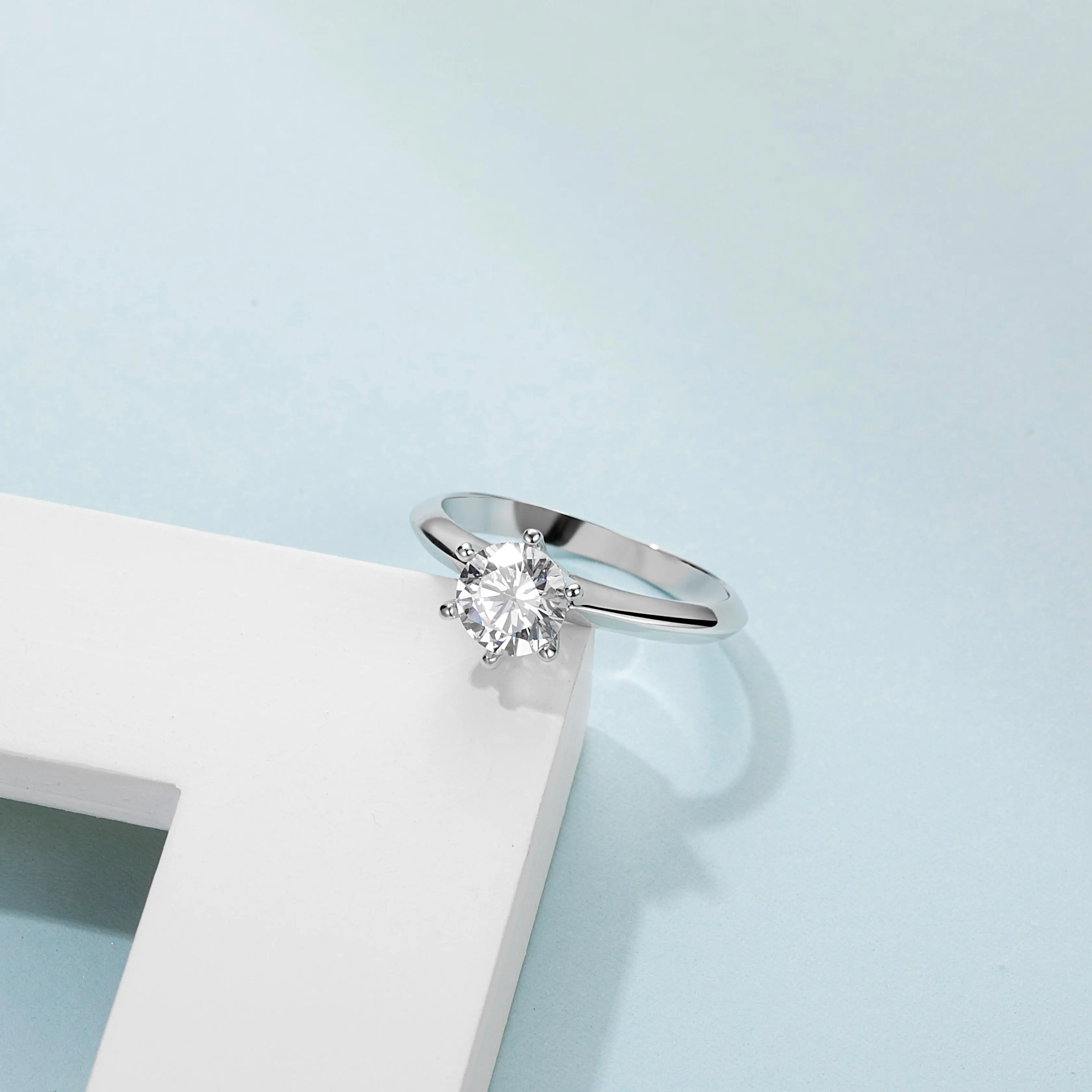 

Thriving Gems Classic Six Prongs 925 Silver Rings From China Diamond Jewelry Price 1 Carat Diamond Ring
