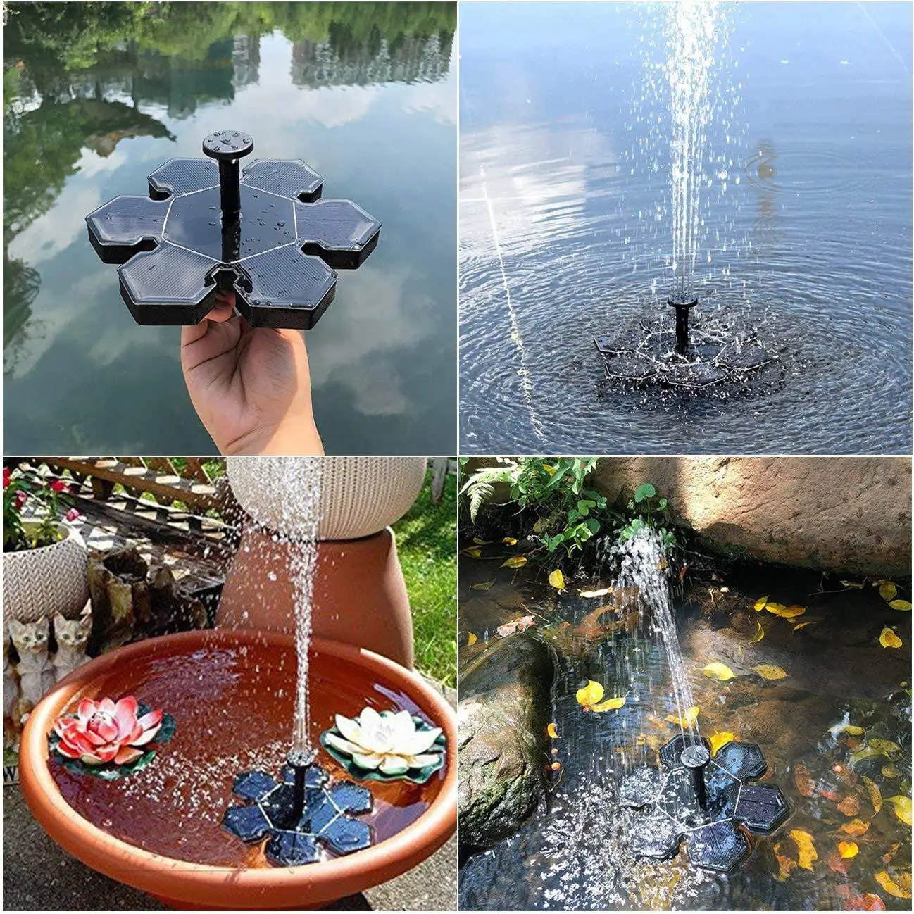 Omorc Solar Fountain with LED 9V 2,6W Solar Pond Pump with 1200Mah Battery Support 