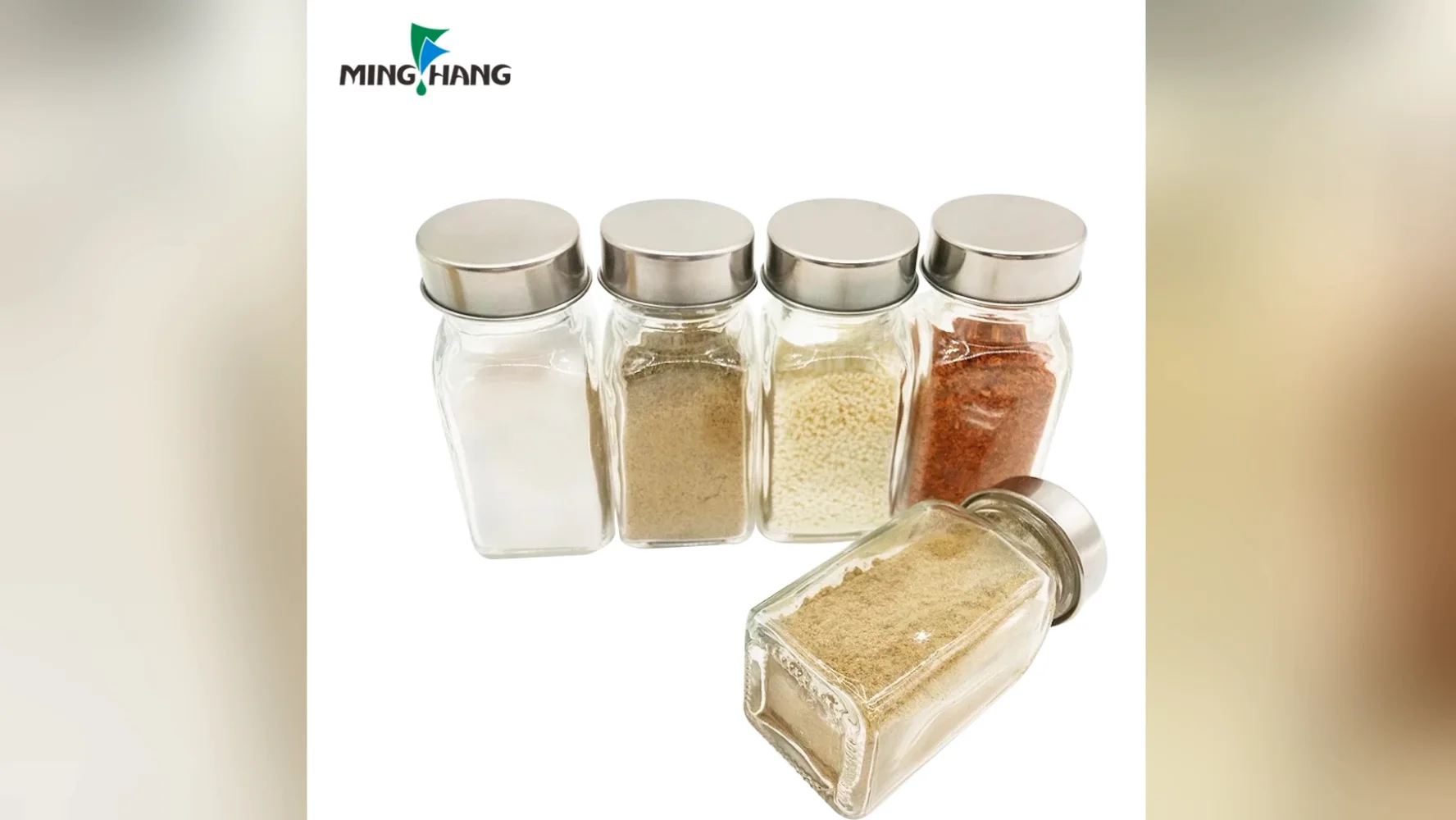 Low Price Food Grade Bulk Jar Seasoning Glass Exclusive Shape Spice