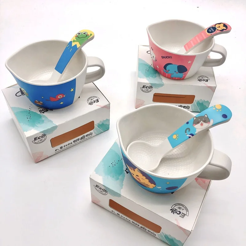 

bamboo fiber kids grinding bowl baby mash and serve feeding bowl