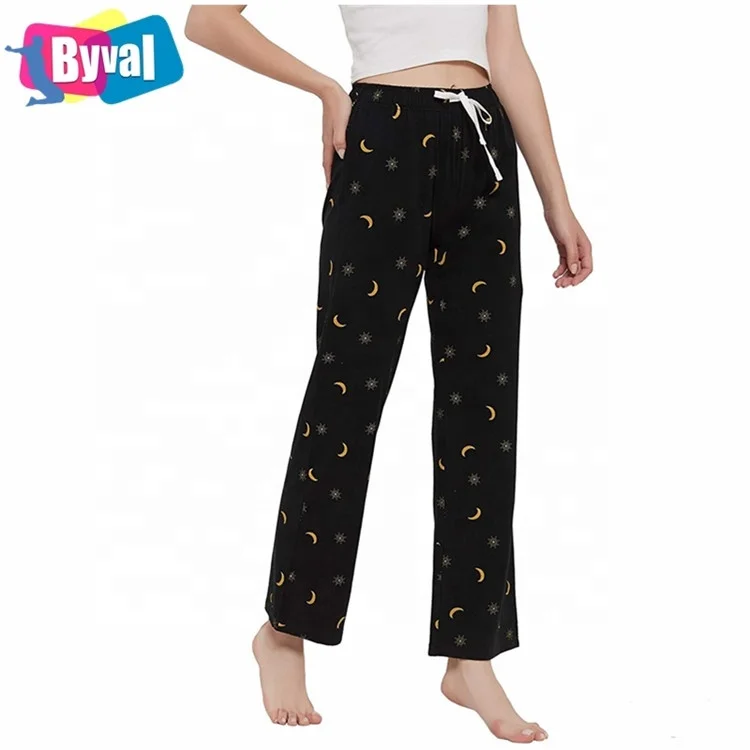 

Byval Soft Pajama Pants for Women 95% Cotton 5% Spandex Print Sleep Pants Lightweight Lounge Sleep Pj Bottoms