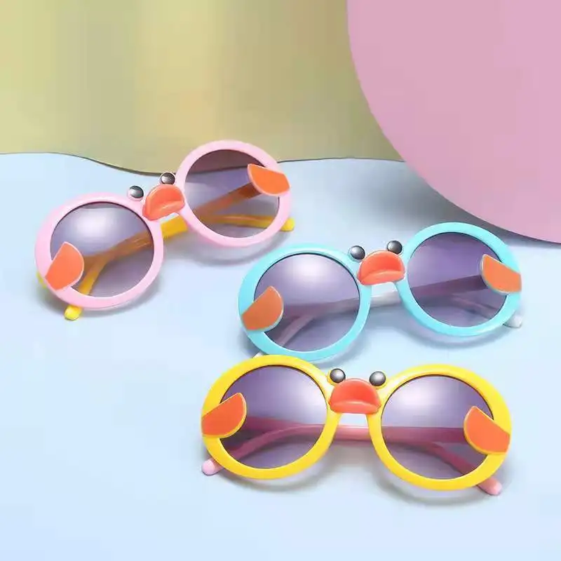 

New Kids Sunglasses Fashion Baby Boys And Girls Cute Ducking Shape Sunglasses Love Kids Sunglasses 2021, Black/red/green/champagne/tea/pink
