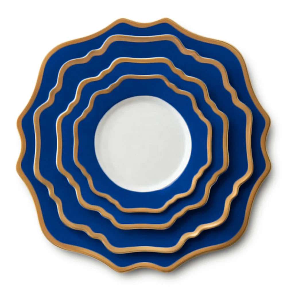 

Chunyu Wedding 4pcs porcelain dinner plate set ceramic gold rim dinnerware set
