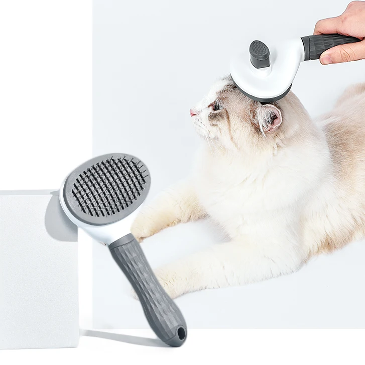 

ZMaker Pet Cleaning Comb Self-Cleaning Dog Deshedding Brush Cat Clean Hair Needle Comb