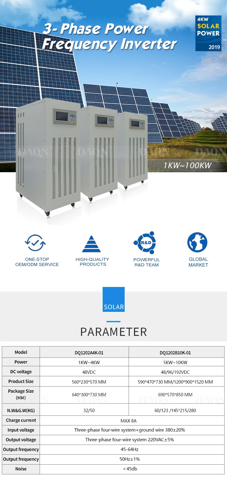 Factory Direct Supply 110V 220V 4kw Pure Sine Wave Off Grid Solar Power Inverter