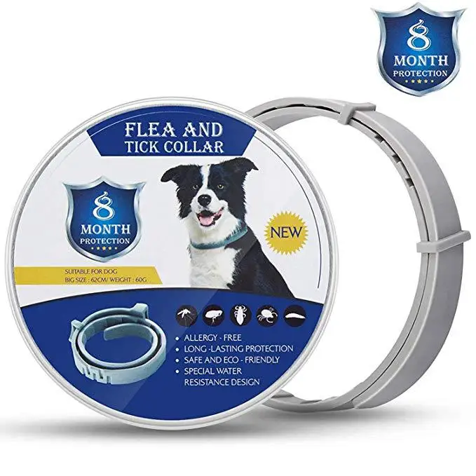 

Amazon Hot Selling Best Flea Collar Repellent 8 Month Protection Environment Friendly Flea and Tick Collar For Dogs, Grey