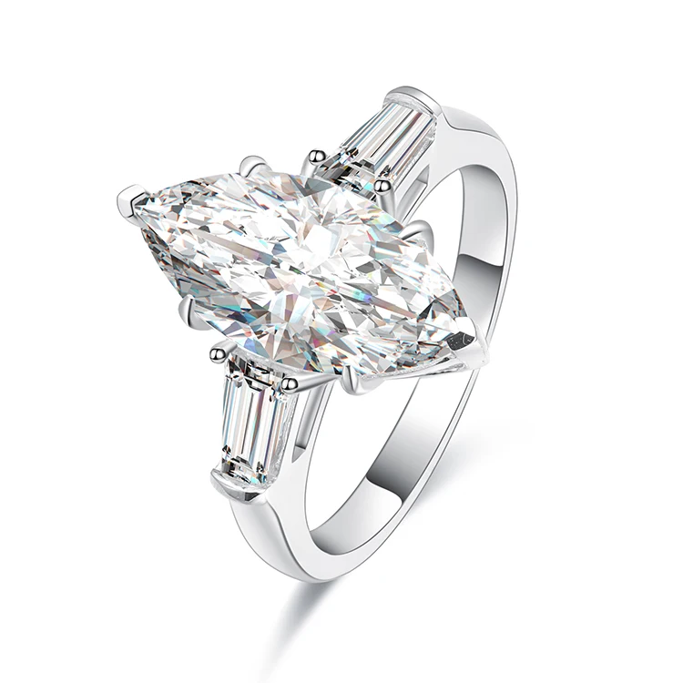 

14*7mm 3.0ct Marquise stone 925 Sterling silver ring with optional white yellow blue pink color, Optional yellow, pink, white, blue