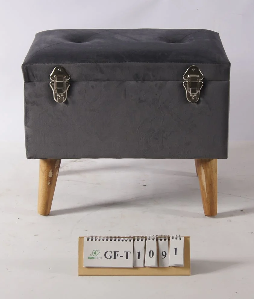 
2020 Home Furniture Country Style Storage Upholstered Ottoman Stool 