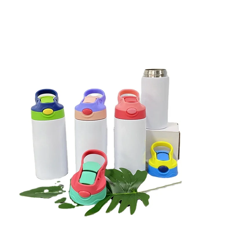 

US Warehouse RTS 2-7days 12oz sublimation white Kids children's mixed color straight water tumbler bottle Fedex shipping