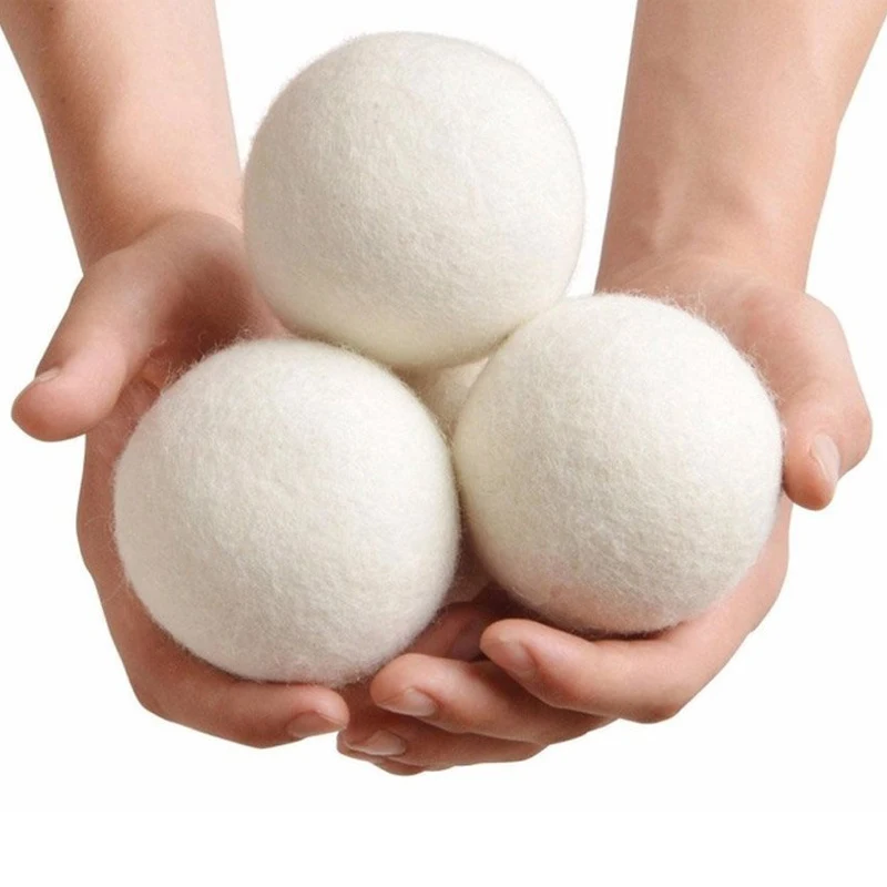 

100% New Zealand organic wool felt laundry dryer balls, Mainly white / custom