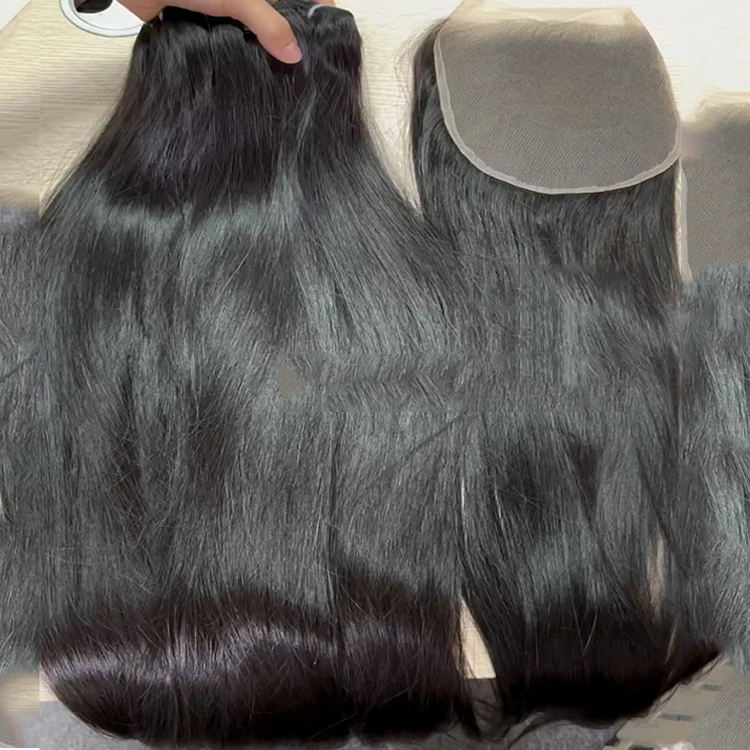 Straight Human Hair Cambodian Raw Hair Bone Straight Natural Black Unprocessed Single Donor Human Hair