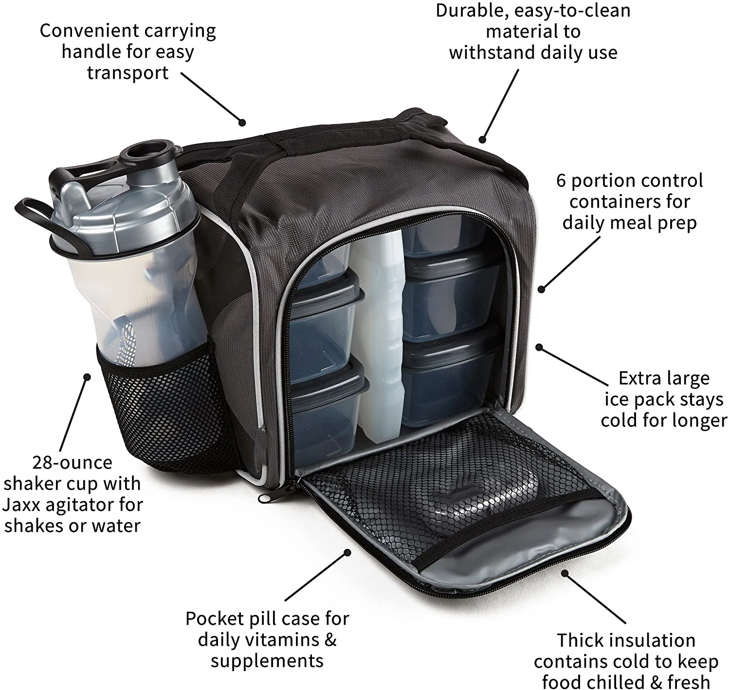 28 Oz Ice Pack Fit And Fresh Original Insulated Cooler Lunch Box Meal