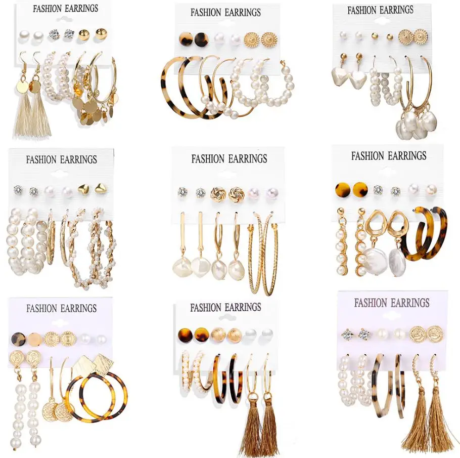 

Vintage Tassel Acrylic Earrings For Women Bohemian Earrings Set Big Dangle Drop Earring 2020 Brincos Female Fashion Jewelry, Multi colors