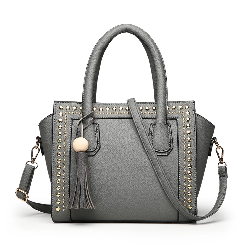 

hot selling wholesale office business large capacity rivet shoulder bag ladies trendy crossbody tote bag pu leather women bag