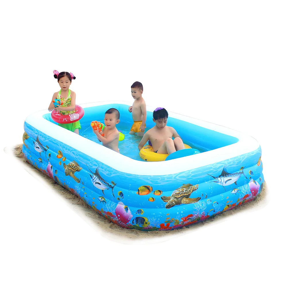 

Outdoor Transparent Inflatable PVC Plastic Swimming Pool for Children, Blue