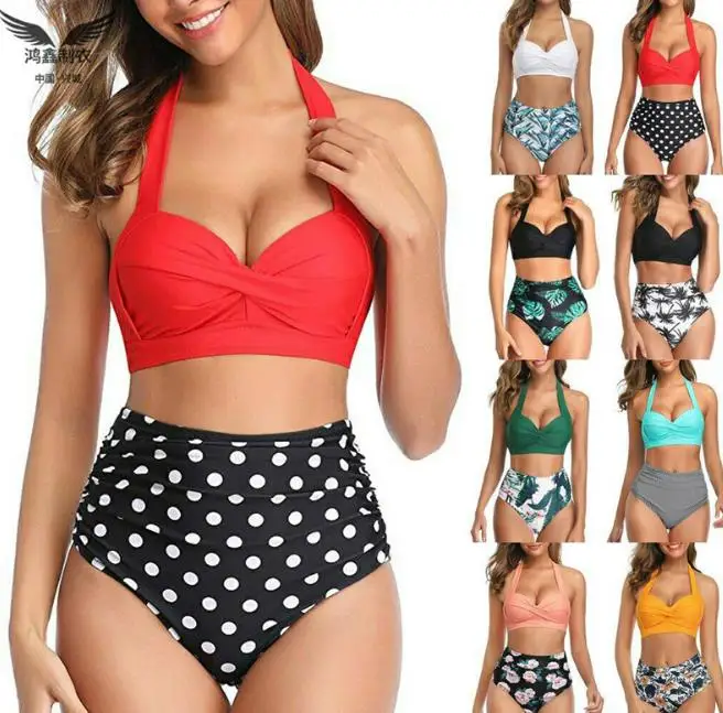 

two pieces bikini sets for women summer 2021 beach wear clothing bathing suits bras high waist panties swim suits