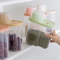 

BPA Free Clear Pantry Organization Kitchen Rice Dispenser Grain Flour Plastic Food Storage Container With Measuring Cup