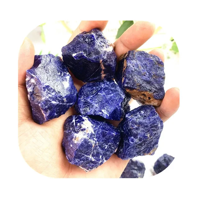

New arrivals healing crystal reiki raw stones natural blue sodalite rough stone for sale