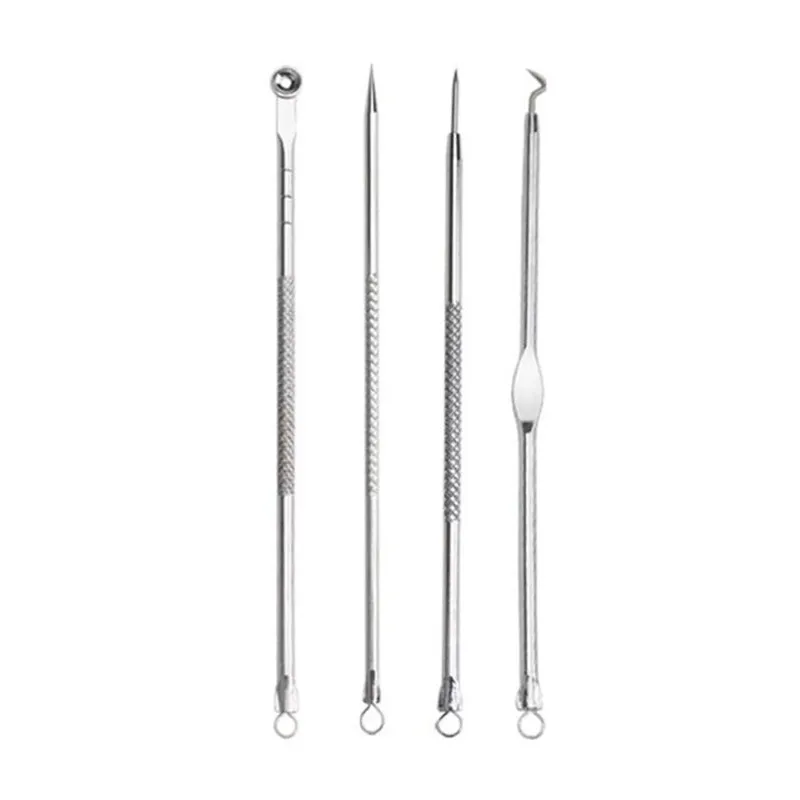 

4PCS Blackhead Extractor de cravo Rose Gold Dots Cleaner Acne Blemish Remover Needles Set Black Spots Pore Cleanser Tool