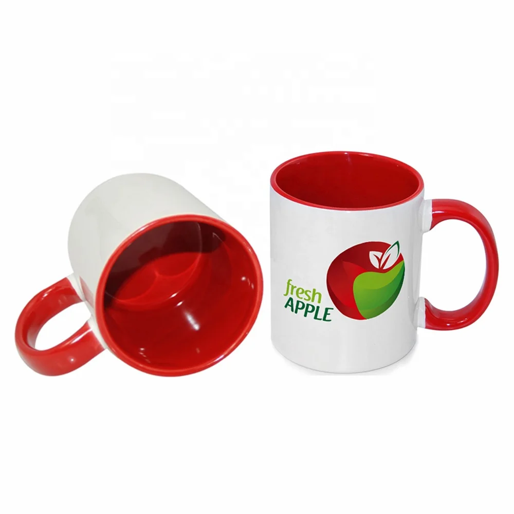 

Red 11oz Two-Tone Color Mugs Dishwasher Safe MugFavor Sublimation Mugs Inner and Handle Color Mug MC11EH-R, Multiple colour